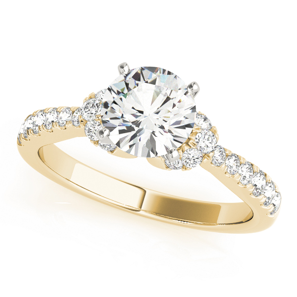 Single Row Prong Set Cluster Sides Engagement Rings