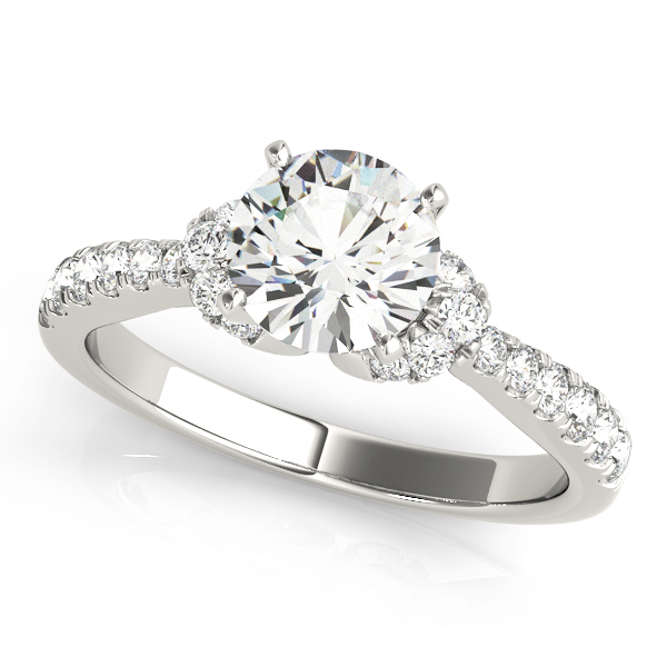 Single Row Prong Set Cluster Sides Engagement Rings