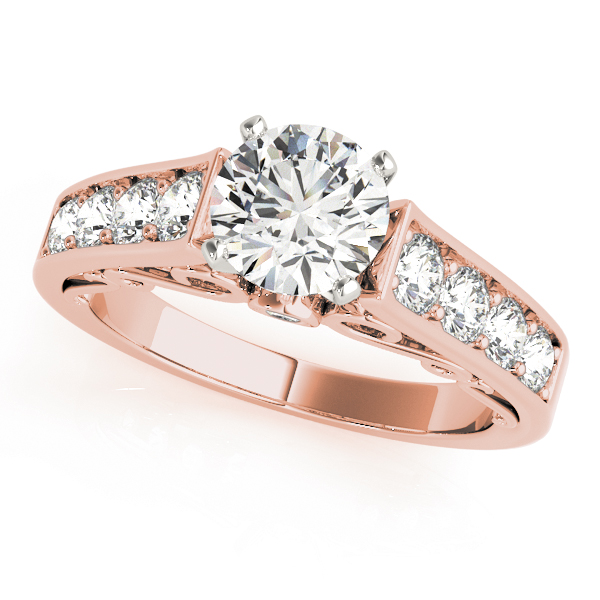 Single-Row Concealed Stone Engagement Ring