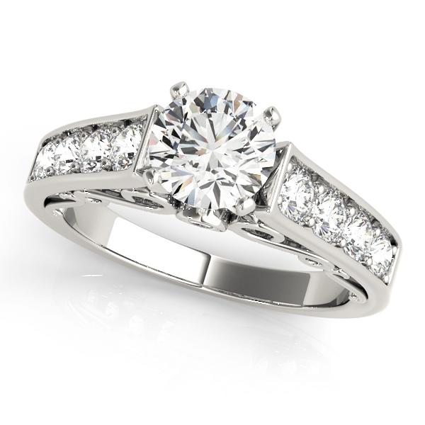 Single-Row Concealed Stone Engagement Ring