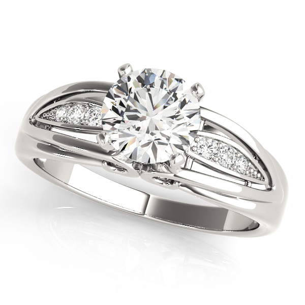 Single Row Prong Set Engagement Rings