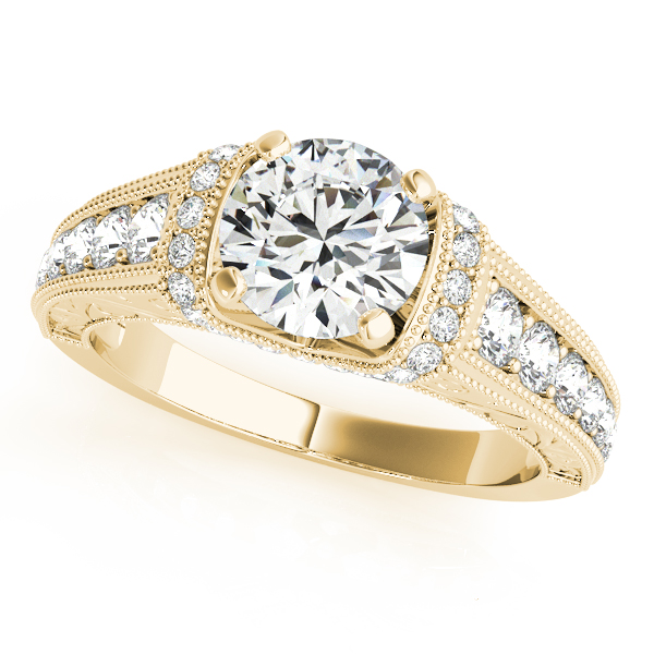Antique Style Filigree Milgrain Engagement Rings