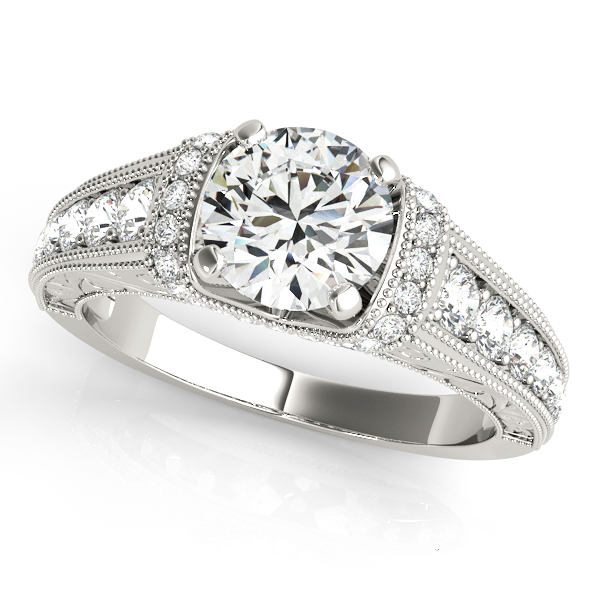 Antique Style Filigree Milgrain Engagement Rings