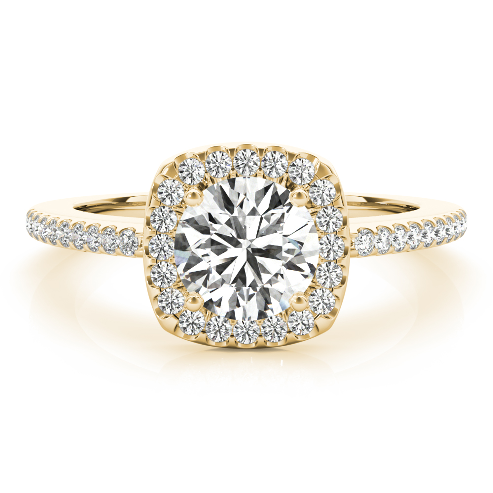 The Fiona Halo Engagement Ring, angled view