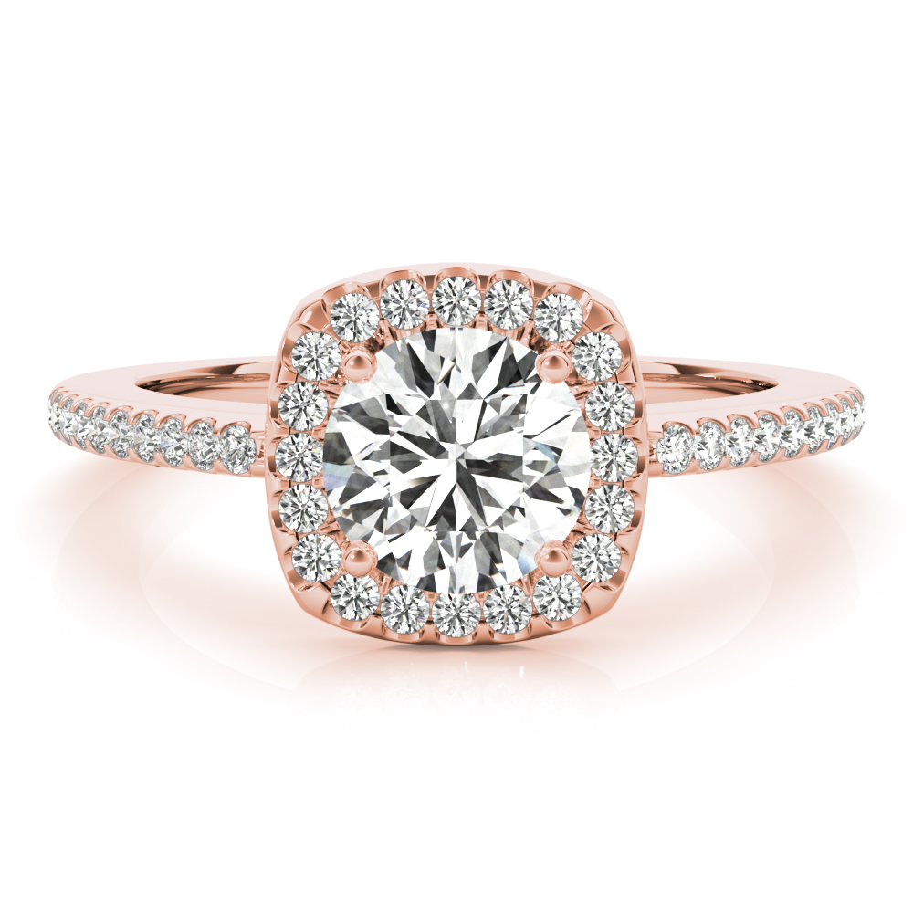 The Fiona Halo Engagement Ring, angled view