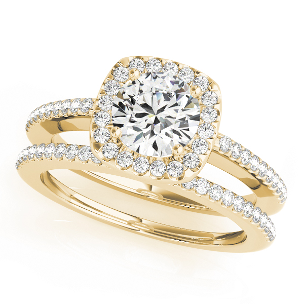 The Fiona Halo Engagement Ring, set view