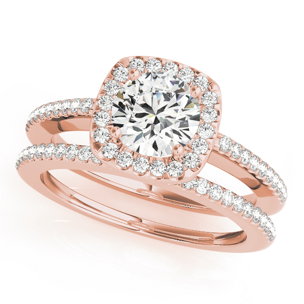 The Fiona Halo Engagement Ring, set view
