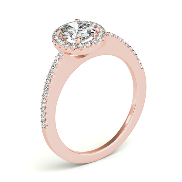 The Caroline Halo Engagement Ring, angled view