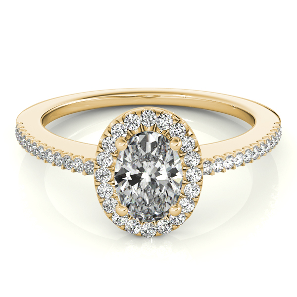 The Caroline Halo Engagement Ring, set view