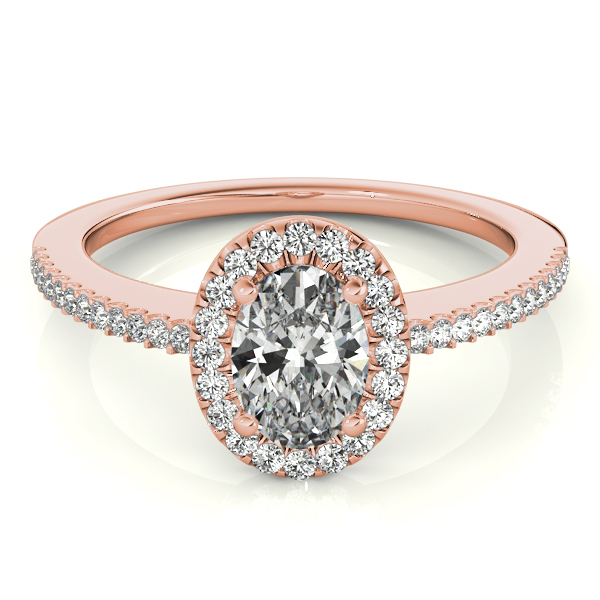 The Caroline Halo Engagement Ring, set view