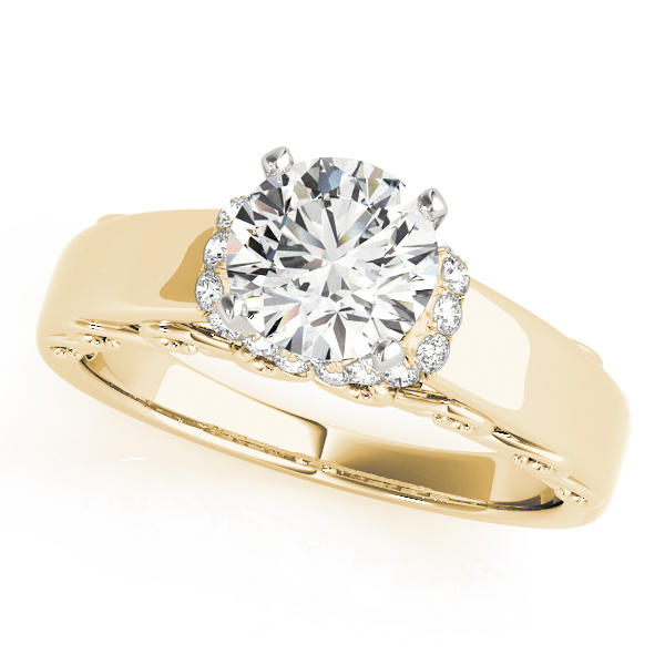 Vintage Filigree Halo Engagement Ring