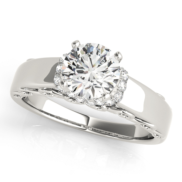 Vintage Filigree Halo Engagement Ring