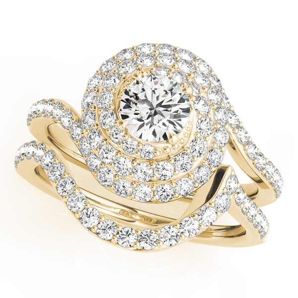 The Martha Double Halo Engagement Ring, set view