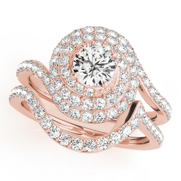 The Martha Double Halo Engagement Ring, set view