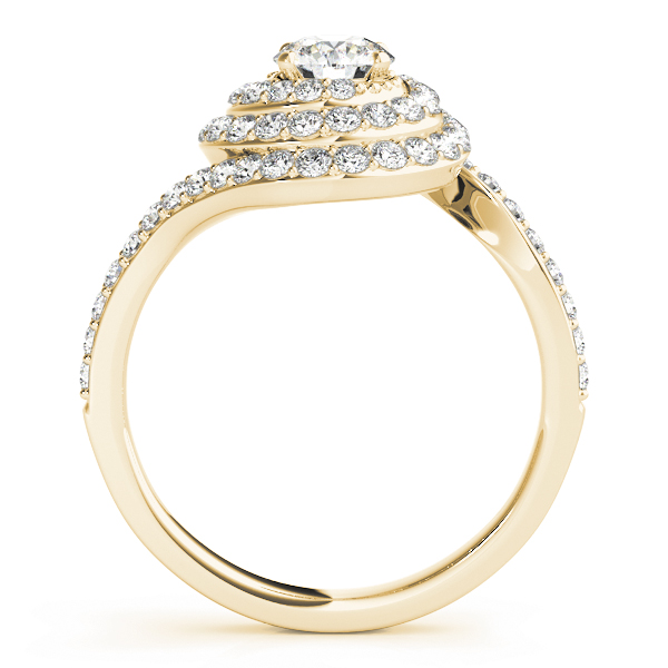 The Martha Double Halo Engagement Ring, side view