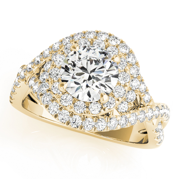 The Eveline Double Halo Engagement Ring, front view