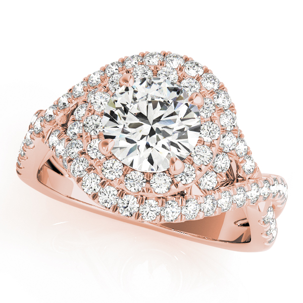 The Eveline Double Halo Engagement Ring, front view