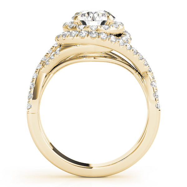 The Eveline Double Halo Engagement Ring, side view