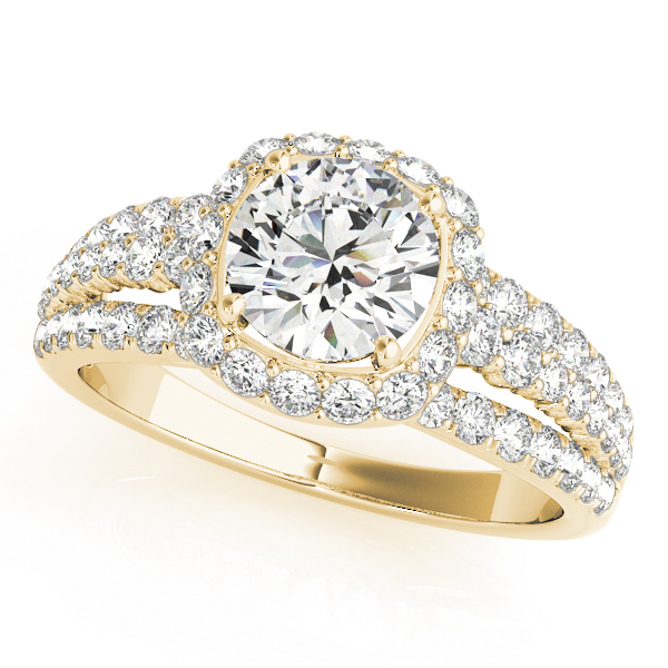 The Stella Halo Engagement Ring, front view