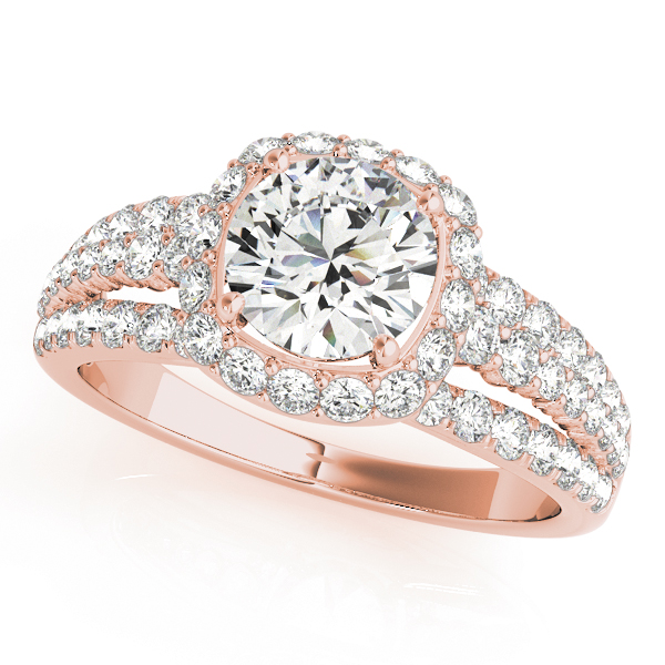 The Stella Halo Engagement Ring, front view