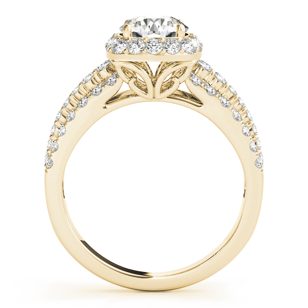The Stella Halo Engagement Ring, side view