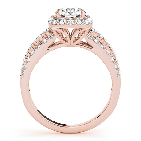 The Stella Halo Engagement Ring, side view