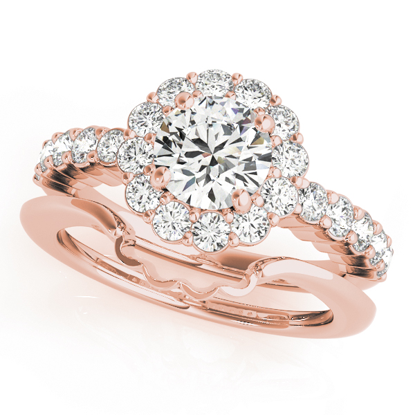 The Scarlett Halo Engagement Ring II, set view