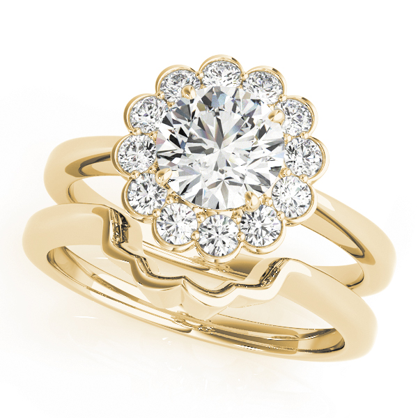 The Priscilla Halo Engagement Ring II, set view