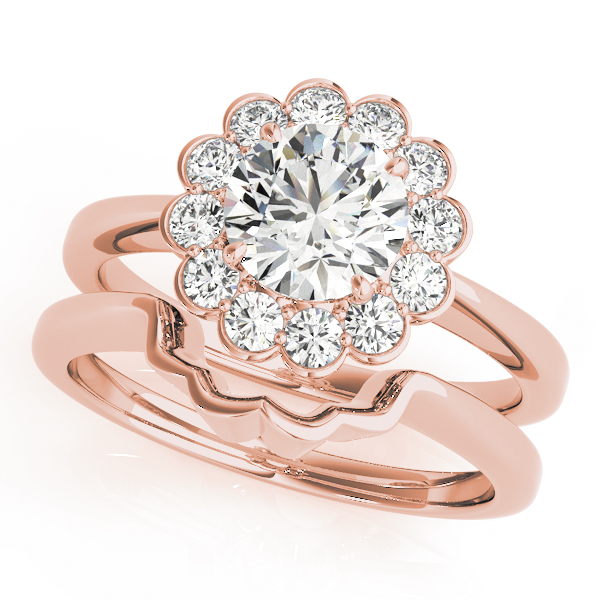 The Priscilla Halo Engagement Ring II, set view