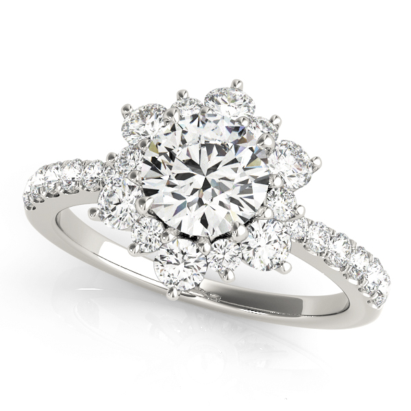 Floral Halo Engagement Ring