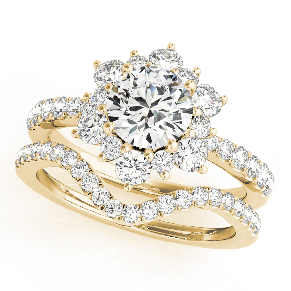 The Isabella Halo Engagement Ring, set view