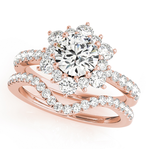The Isabella Halo Engagement Ring, set view