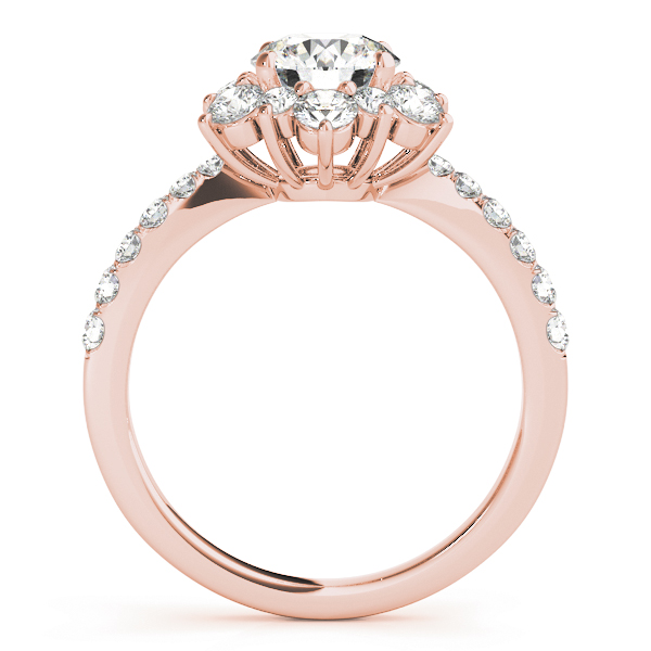 The Isabella Halo Engagement Ring, side view