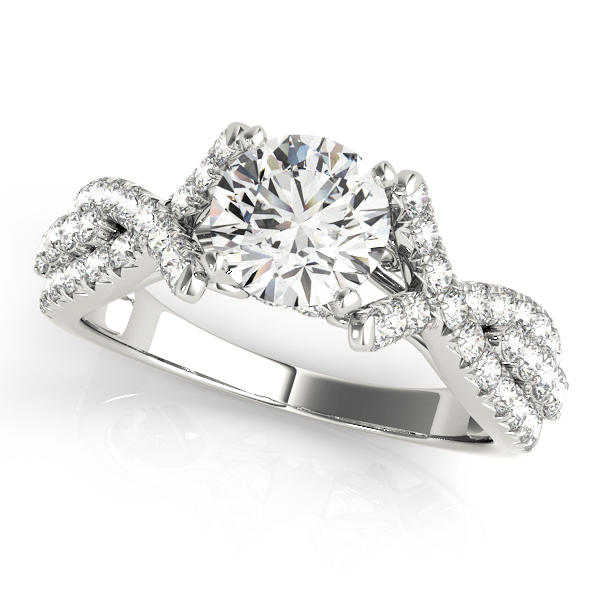 Multirow Twisted Shank Hidden Halo Engagement Rings