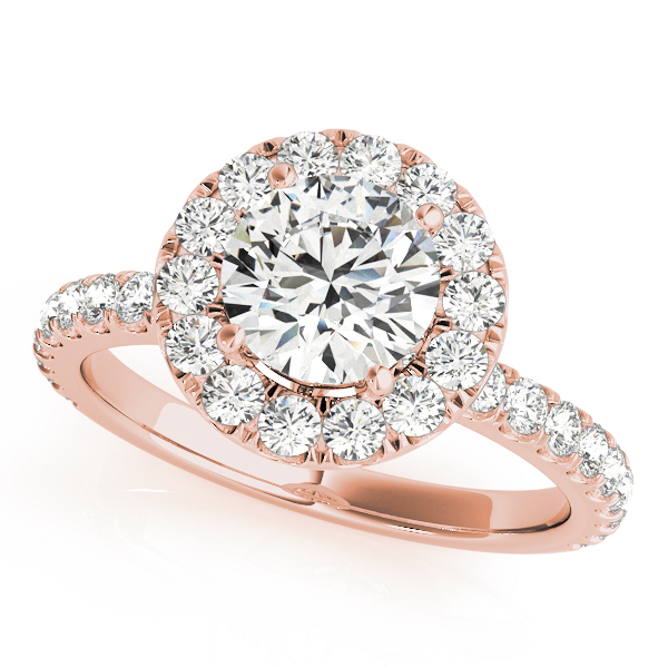 The Millicent Halo Engagement Ring, front view