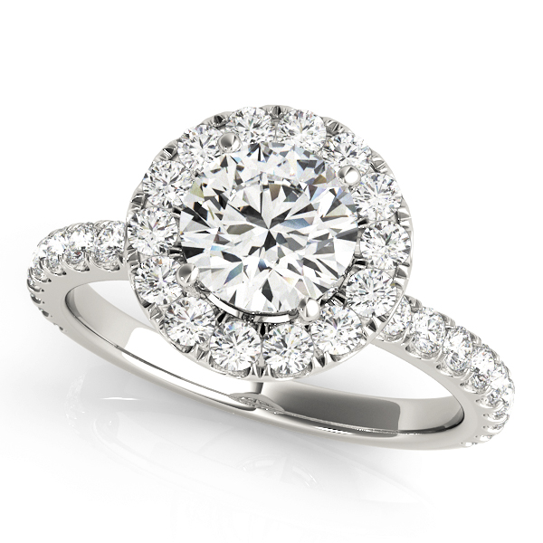 Halo Split Prong Round Engagement Ring