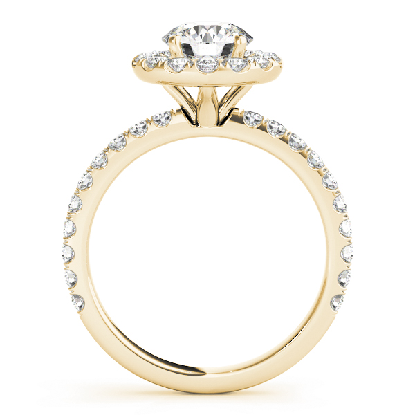 The Millicent Halo Engagement Ring, side view