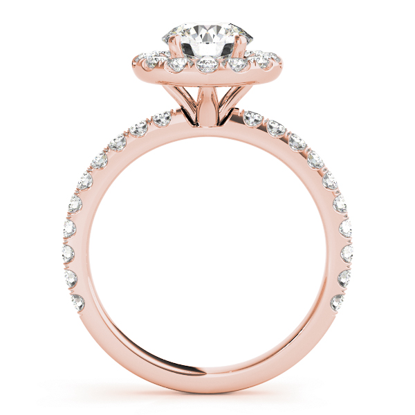 The Millicent Halo Engagement Ring, side view