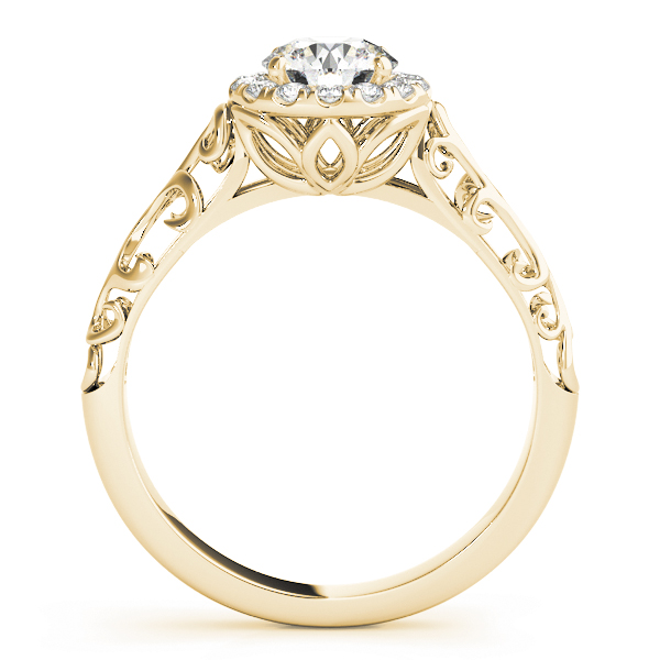 The Rowan Halo Engagement Ring, side view