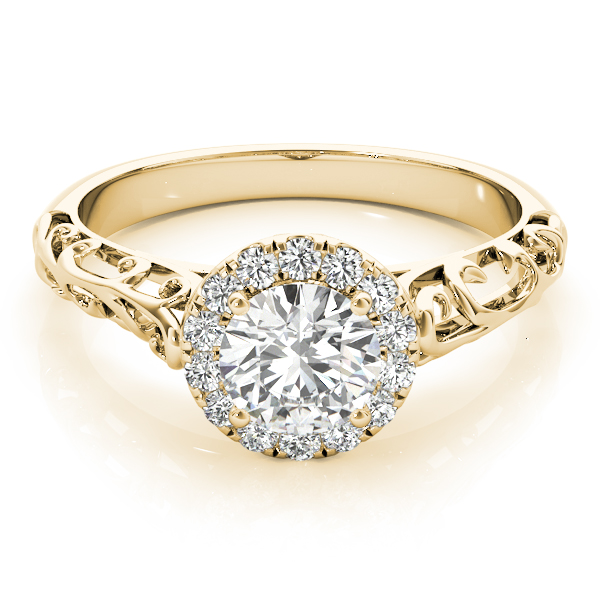 The Rowan Halo Engagement Ring, upright view
