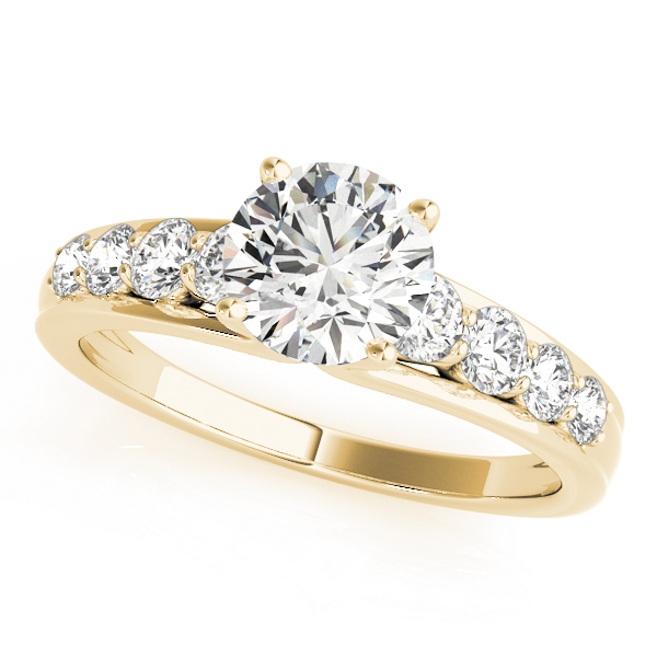 U-Prong Single Row Round Engagement Ring