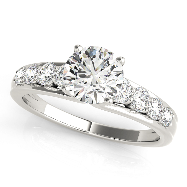 U-Prong Single Row Round Engagement Ring