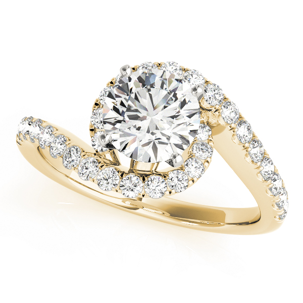 Bypass Prong Set Halo Engagement Ring