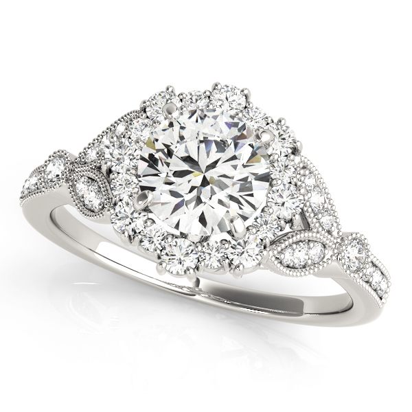 Round Halo Vintage-Inspired Engagement Ring