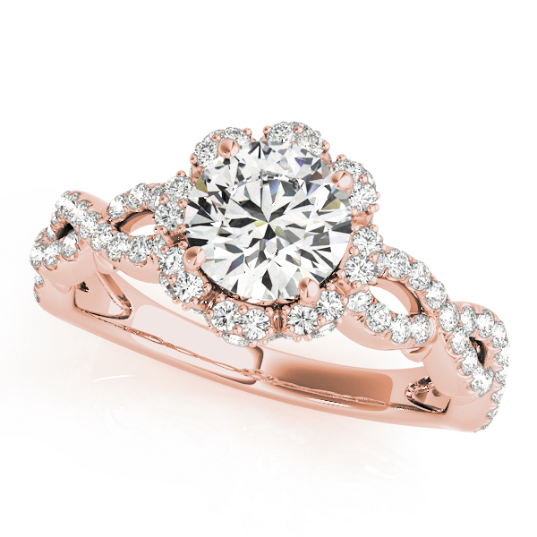 The Clementine Halo Engagement Ring, front view