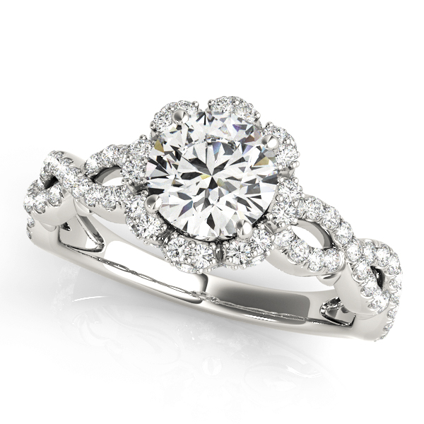 Twisted Shank Halo Engagement Ring