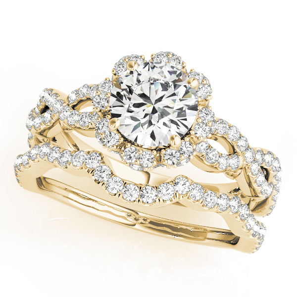 The Clementine Halo Engagement Ring, set view