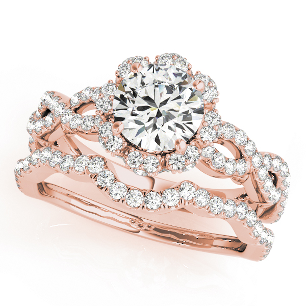 The Clementine Halo Engagement Ring, set view