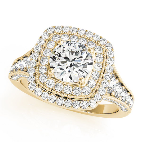 The Heidi Double Halo Engagement Ring, front view