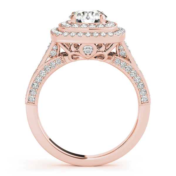 The Heidi Double Halo Engagement Ring, side view